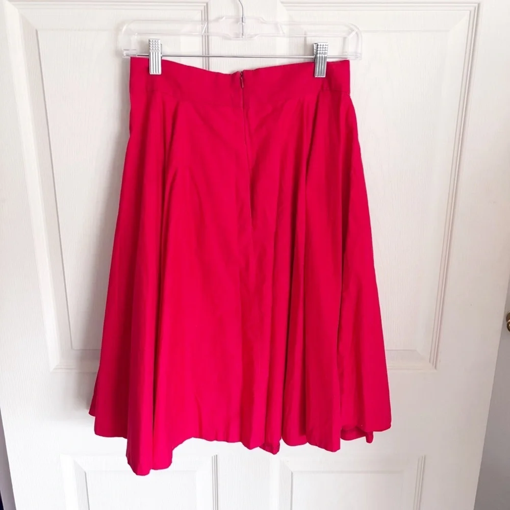 Zara Red Knee Length Skirt Size Small - Picture 2 of 3